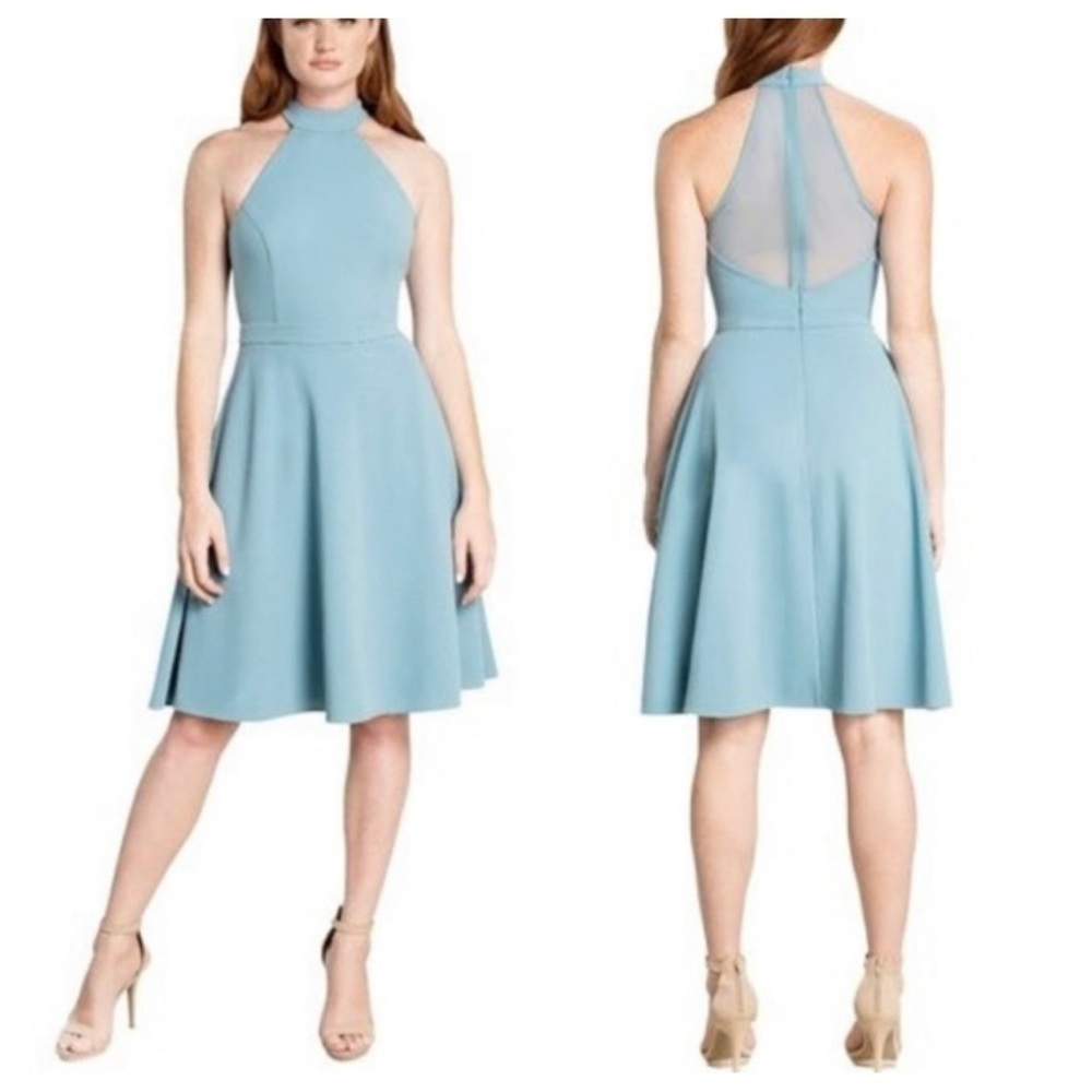 NWOT Dress the Population Paulina high neck halter fit flare dress 868